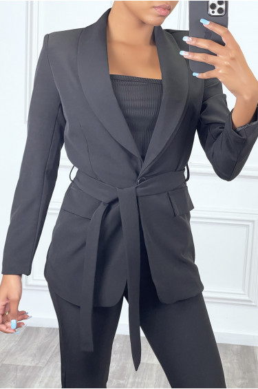 Ensemble tailleur et pantalon Emna - Noir - Ensemble tailleur et pantalon à fentes - Noir - LC00003937 - 2