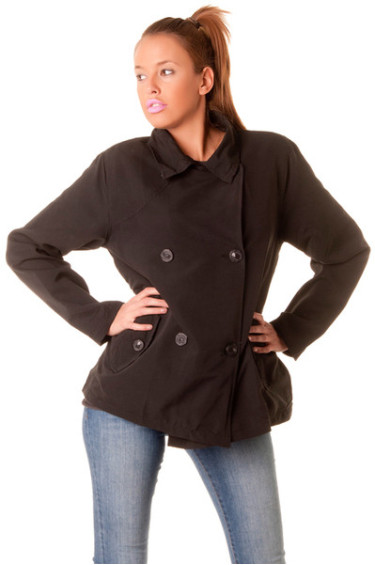 Superbe petit paletot noir, les classiques de la mode. Dressing fashion de modeuse - 2