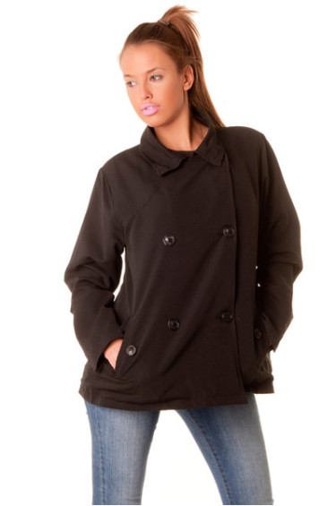 Superbe petit paletot noir, les classiques de la mode. Dressing fashion de modeuse - 6